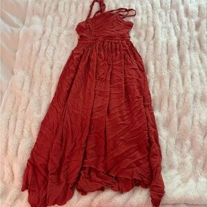 Stylish Strappy Red Kids Dress